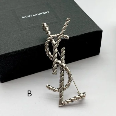 Брошь Saint Laurent Monogram "Silver" фото № 6