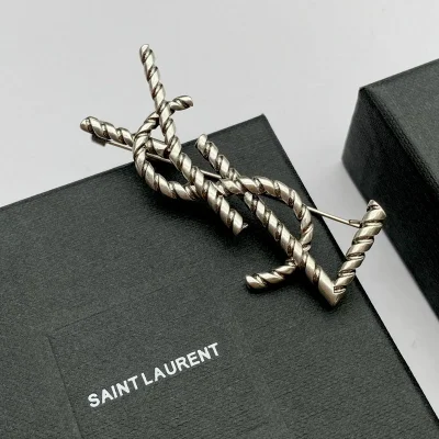 Брошь Saint Laurent Monogram "Silver" фото № 2