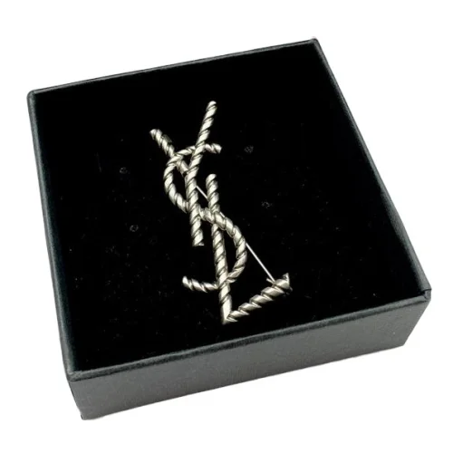 Брошь Saint Laurent Monogram "Silver"
