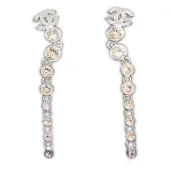 Серьги Chanel Rhinestones Chain "Gold"