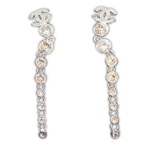 Серьги Chanel Rhinestones Chain "Gold"