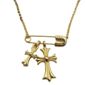 Подвеска Chrome Hearts With Decorated Symbols - Pin And Double Cross "Gold"