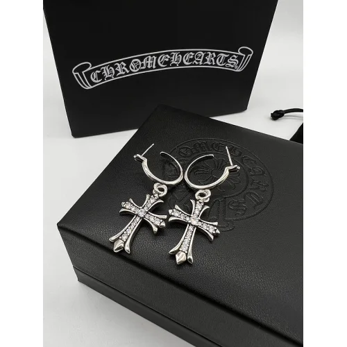 Серьги Chrome Hearts With Cross Shape With Diamonds "Silver"