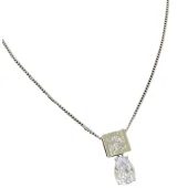 Подвеска Fendi Logo Inside Rectangle With Rhinestone "Silver"