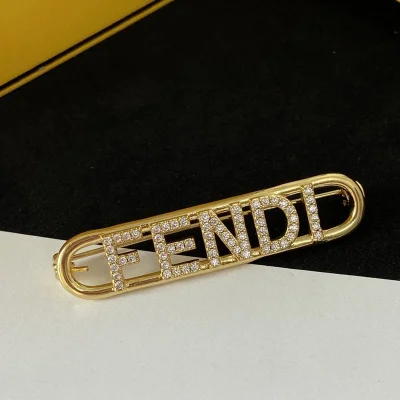 Заколка для волос Fendi Logo Inscription "Gold" фото № 2
