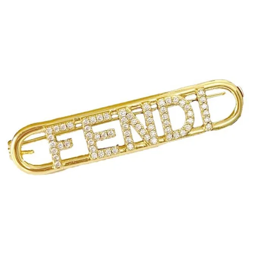 Заколка для волос Fendi Logo Inscription "Gold"