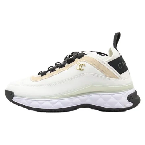 Chanel Bicolor Suede CC Trainer "White"