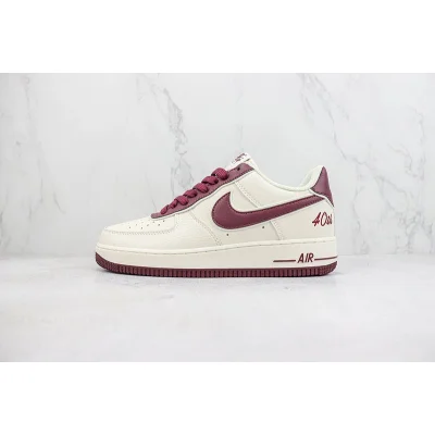 Nike Air Force 1 Low 40th Anniversary "Off White/Dark Red/Logo" фото № 2