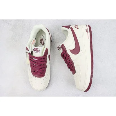 Nike Air Force 1 Low 40th Anniversary "Off White/Dark Red/Logo" фото № 6