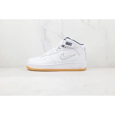 Nike Air Force 1 Mid QS "White/Midnight Navy/Gum Yellow" фото № 2