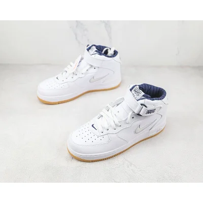 Nike Air Force 1 Mid QS "White/Midnight Navy/Gum Yellow" фото № 7