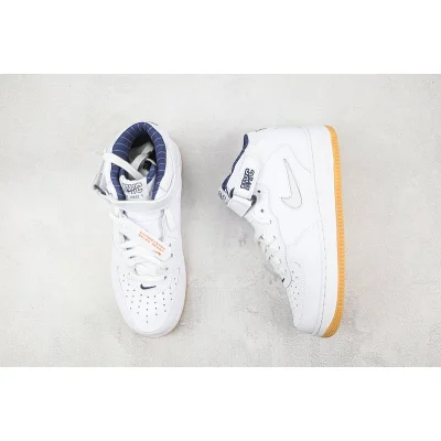 Nike Air Force 1 Mid QS "White/Midnight Navy/Gum Yellow" фото № 8