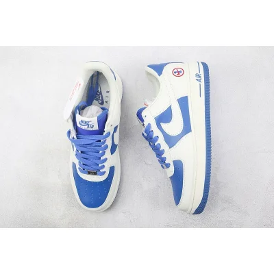 Nike Air Force 1 07 Low "White/Navy Blue" фото № 7