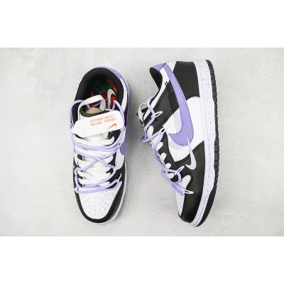 Nike Dunk Low Multi Swoosh "White/Black/Violet" фото № 6