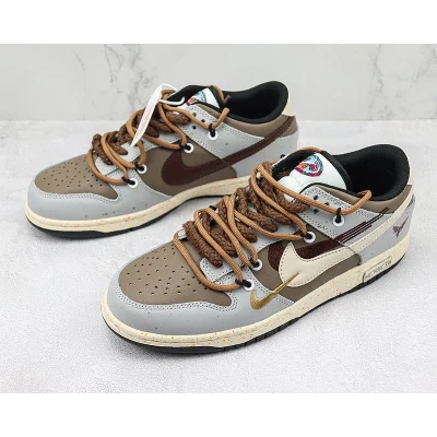 Nike Dunk Low Multi Swoosh «Brown» фото № 5