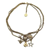 Ожерелье Dior Chain Details Decoration - Star And Flower "Gold"