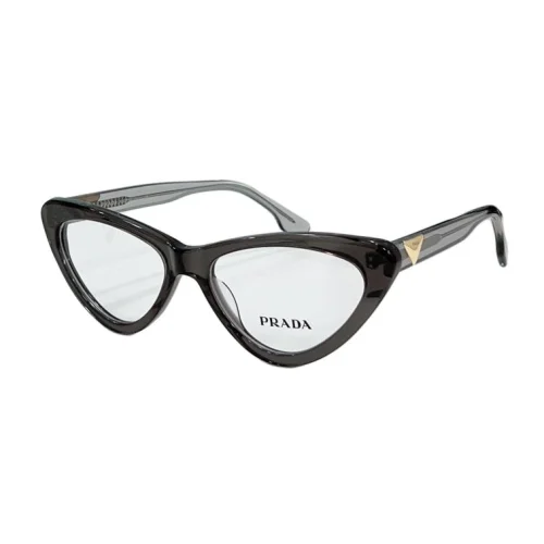 Оправа для очков Prada Cat Eye Shaped With Gold Logo "Gray"