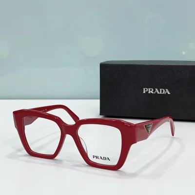 Оправа для очков Prada Square Frame With Logo Inside Triangle "Red" фото № 2 Оправа для очков Prada Square Frame With Logo Inside Triangle "Red" фото № 2