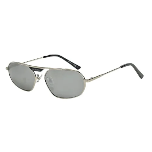 Солнцезащитные очки Balenciaga Thin Temples And Logo Middle Inscription "Gray/Silver"