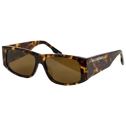 Солнцезащитные очки Balenciaga Wide Frame With Colorful Logo Inscription "Brown"