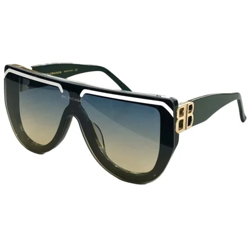 Солнцезащитные очки Balenciaga With Stripes And Logo "Blue/Brown"