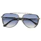 Солнцезащитные очки Chrome Hearts Temples With Decoration By Repeating Crosses "Blue"