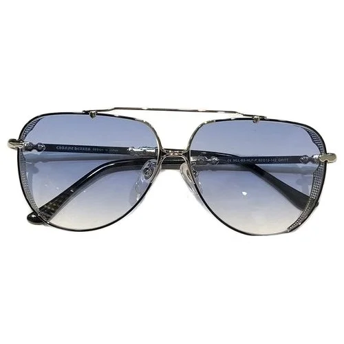 Солнцезащитные очки Chrome Hearts Temples With Decoration By Repeating Crosses "Blue"