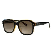 Солнцезащитные очки Prada Temples With Stripe And Logo "Brown/Yellow"