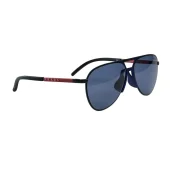 Солнцезащитные очки Prada Thin Frame With Gold Logo Inscription "Blue"