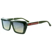 Солнцезащитные очки Prada Big Logo White Letters In Red Rectangle On Frame "Green"