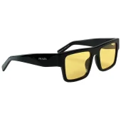 Солнцезащитные очки Prada Inscription On Temples And Rectangle Shaped "Black/Yellow"