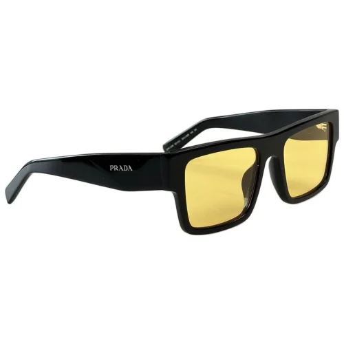 Солнцезащитные очки Prada Inscription On Temples And Rectangle Shaped "Black/Yellow"