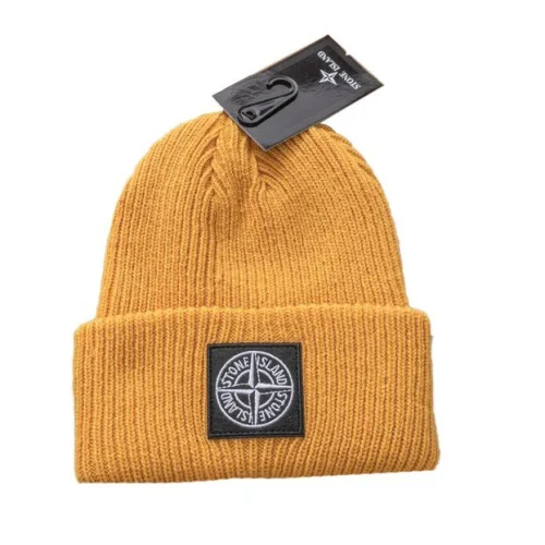 Шапка Stone Island With Lapel And Small Logo Inside Circle "Orange"