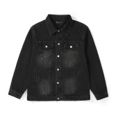 Джинсовая Куртка Balenciaga With White Text Logo "Black"