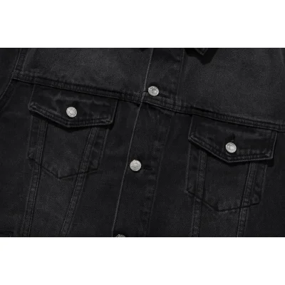 Джинсовая Куртка Balenciaga X Adidas With Stripes On The Sleeves "Black" фото № 3