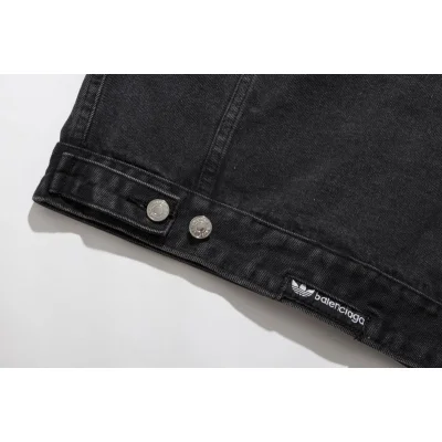 Джинсовая Куртка Balenciaga X Adidas With Stripes On The Sleeves "Black" фото № 4