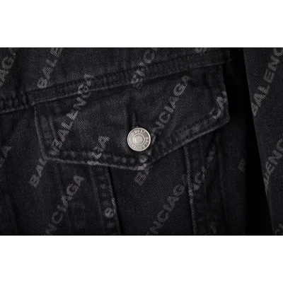 Джинсовая Куртка Balenciaga With Brand Inscription "Black/Gray" фото № 4