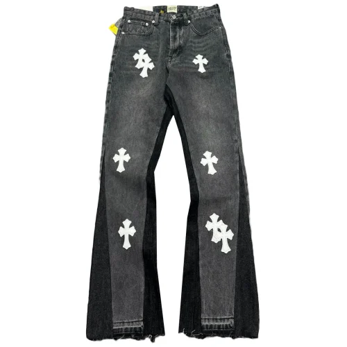 Джинсы Gallery Dept x Chrome Hearts White Cross "Black/Gray Denim"