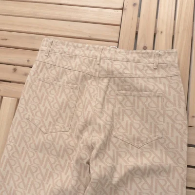 Джинсовые брюки Represent Repeated Logo Decoration "Beige" фото № 2