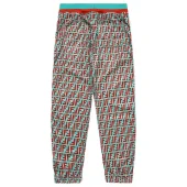 Штаны Fendi Logo Print - Bright Style "Turquoise/Red"