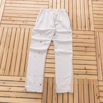 Штаны Gallery Dept Raw Edges Of Legs And Colorful Dots "White" фото № 2