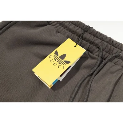 Штаны Gucci X Adidas Solid Color With Logo Reflection "Brown" фото № 5