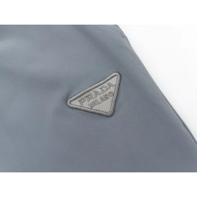 Штаны Prada With Triangular Insert Logo "Gray/Blue" фото № 8