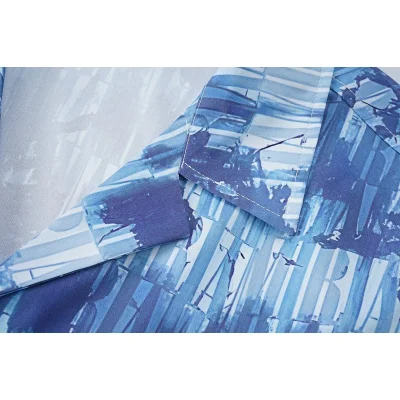 Рубашка Amiri Repeating Horisontal Logo Inscription "Blue" фото № 3 Рубашка Amiri Repeating Horisontal Logo Inscription "Blue" фото № 3