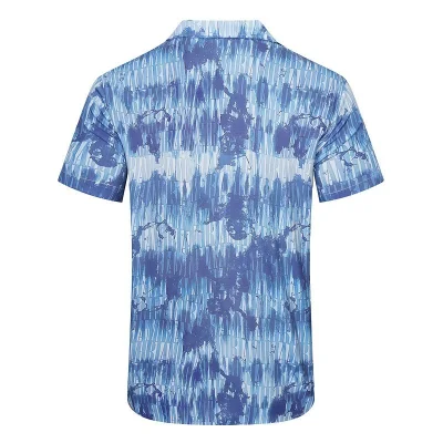 Рубашка Amiri Repeating Horisontal Logo Inscription "Blue" фото № 2 Рубашка Amiri Repeating Horisontal Logo Inscription "Blue" фото № 2