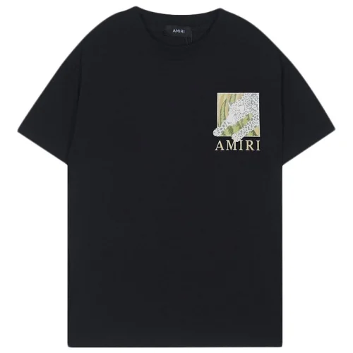 Футболка Amiri Leopard Inside Green Rectangle Print "Black"