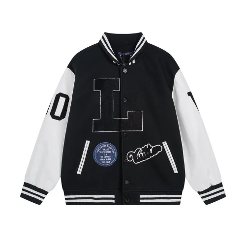 Бомбер Louis Vuitton Patchwork Leather Sleeved "Black/White"