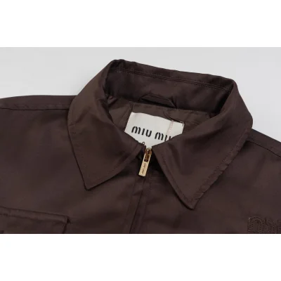 Куртка-бомбер Miu Miu Front Pockets "Brown" фото № 3