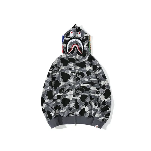 Худи A Bathing Ape Spot Print Shark Zip "Black"