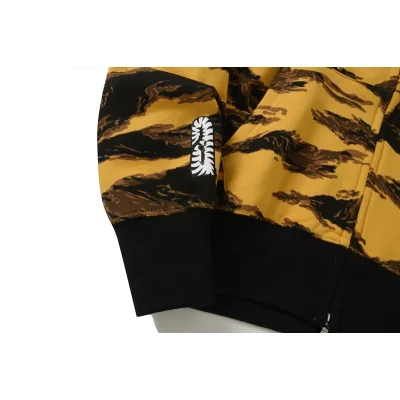 Худи A Bathing Ape White Tiger Black Stripes Zip "Yellow, Black" фото № 4